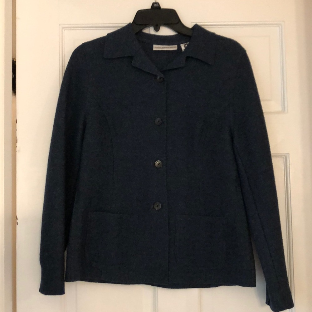 Valerie Stevens Petites, Wool Blazer, Dark Blue, Size 6P, EUC